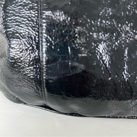 COACH LTE Restor Black Patent Leather Front Drawstring Large Shoulder Bag 13256 - Picture 15 of 16